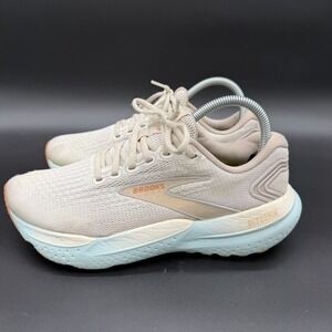 Brooks Women's Glycerin 21 Shoes, Coconut/Aqua/Autumn Sunset, Size 9